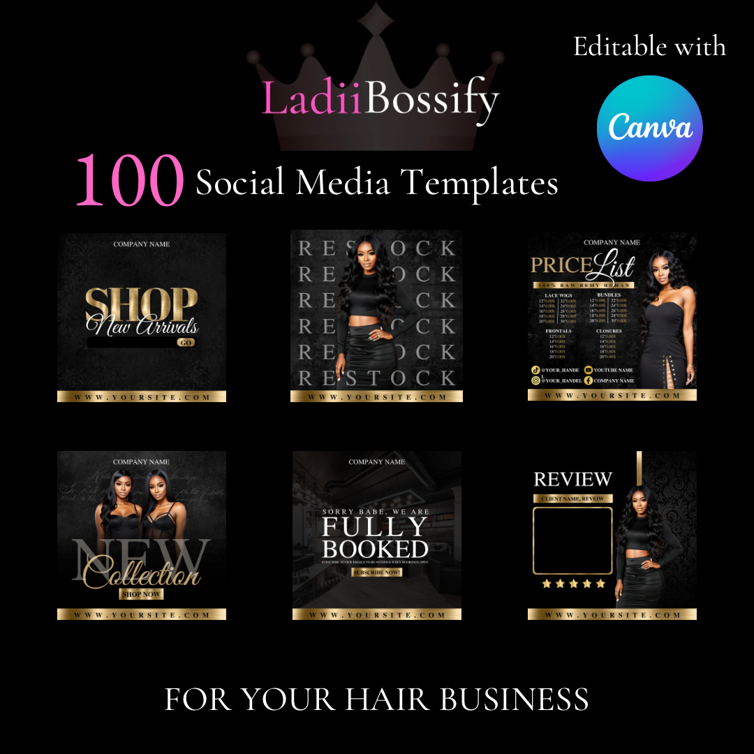 Hair Business Social Media Templates